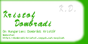 kristof dombradi business card