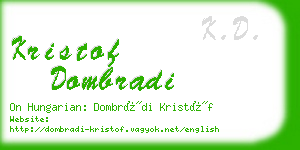 kristof dombradi business card